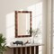Rubberwood Framed Rectangle Wall Mirror with MDF Backing, Farmhouse Decorative Vanity Mirror, Horizontal or Vertical Mount
